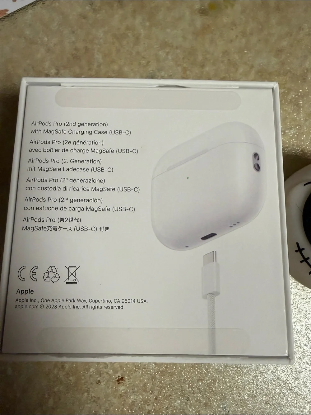 Apple AirPods Pro 2 White Earbuds with Jack Skellington Case